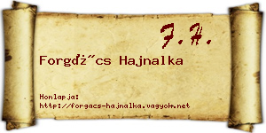 Forgács Hajnalka névjegykártya